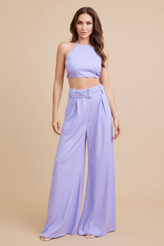 Linen Two Piece Set - Lilac