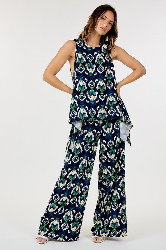 PATTERNED PRINT PANT AND TOP SET