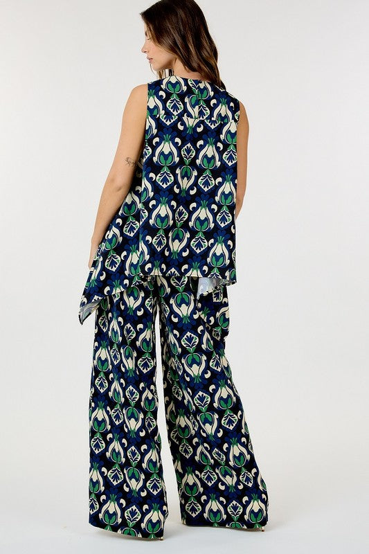 PATTERNED PRINT PANT AND TOP SET