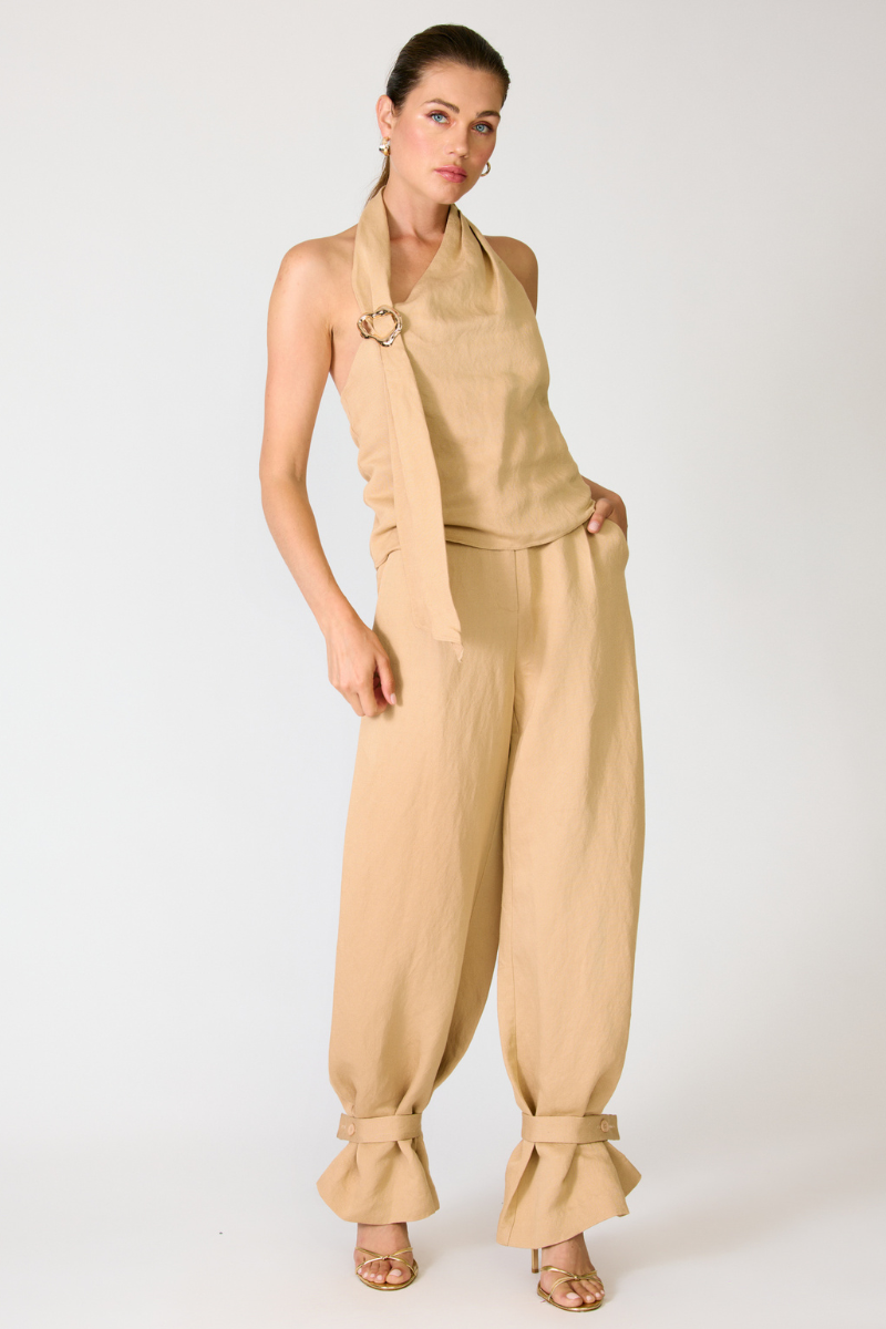 LELIO PANTS AND TOP SET - TAN