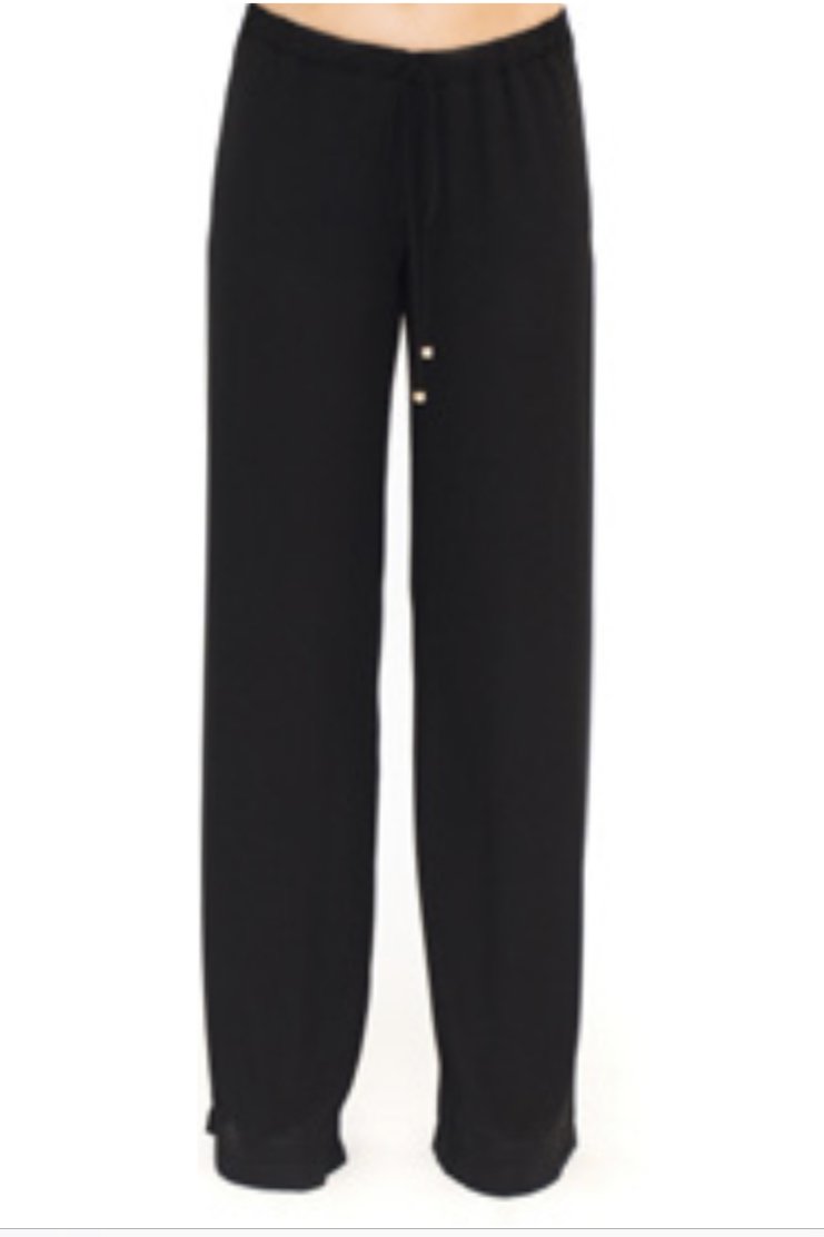 PANTALON PALAZZO DE CHIFFON NEGRO