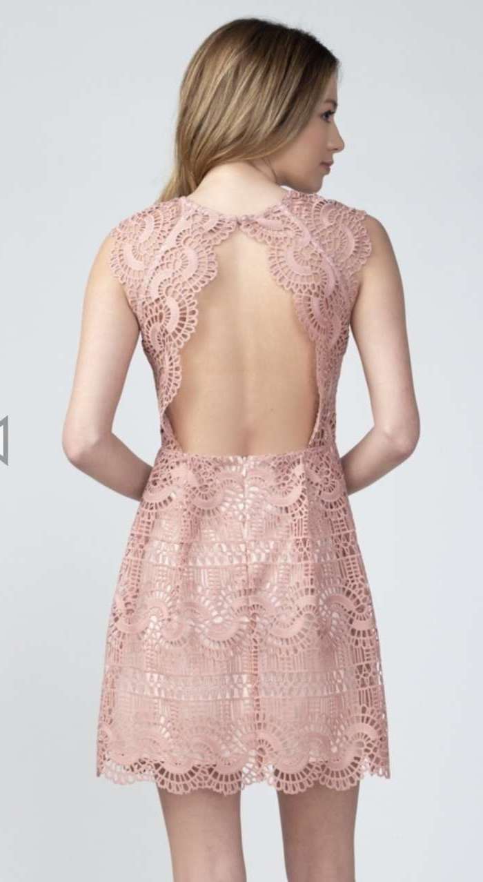 Lace Mini Dress- Blush