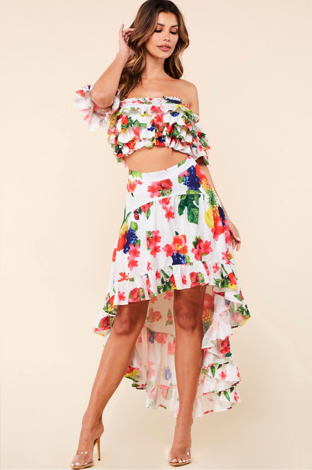 Set De Falda Y Crop Top Multicolor