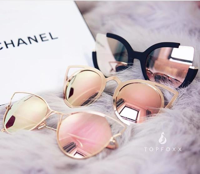 LENTES DE SOL TOPFOXX INDECENT CATEYE SUNNIES IN BLACK AND GOLD