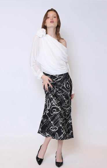 One Shoulder Top - White
