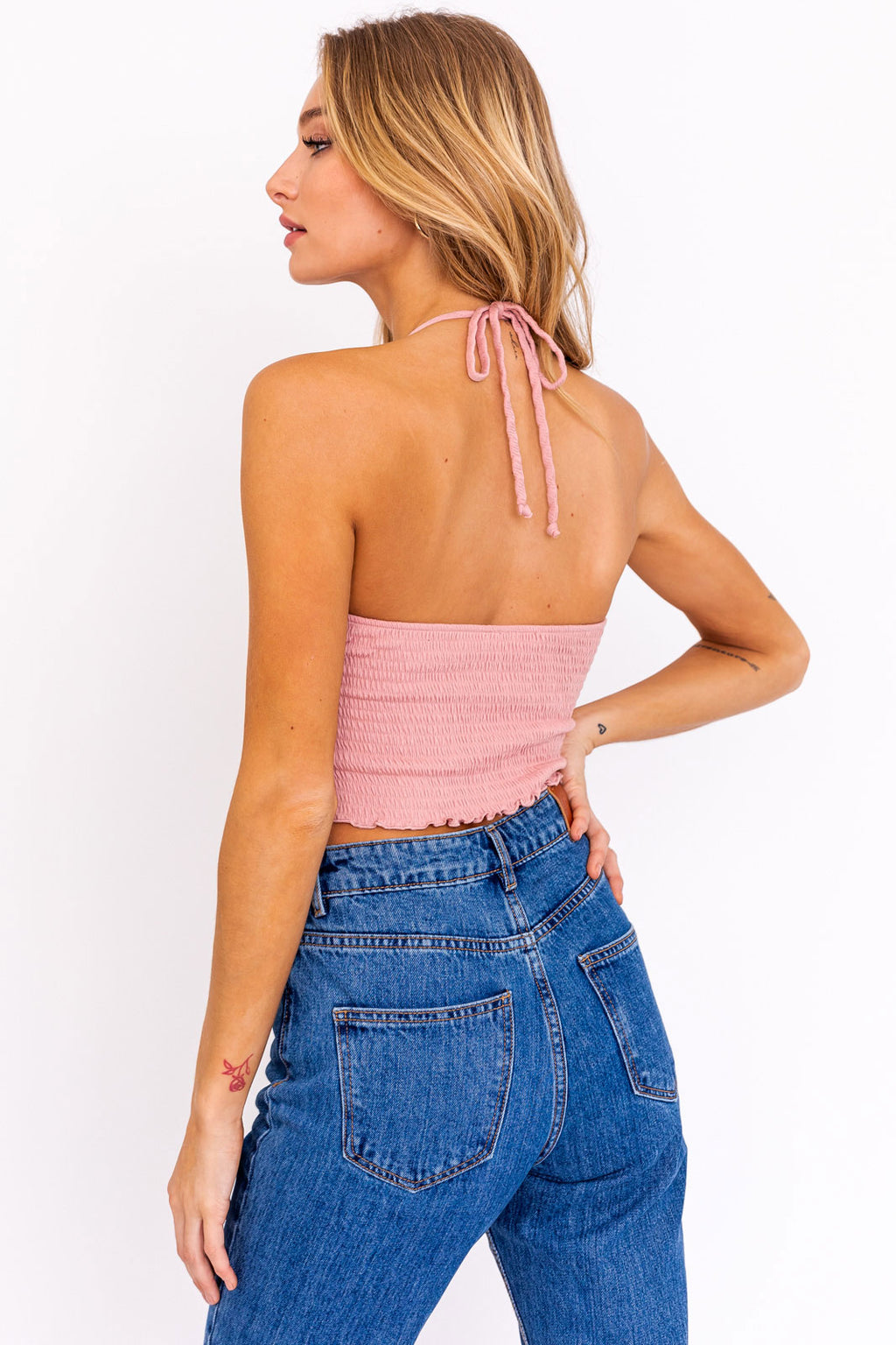 Halter Crop Top - Blush