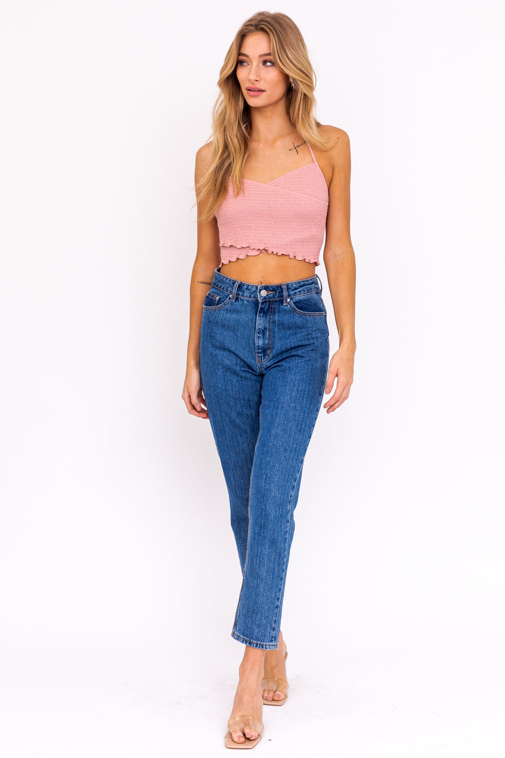 Halter Crop Top - Blush
