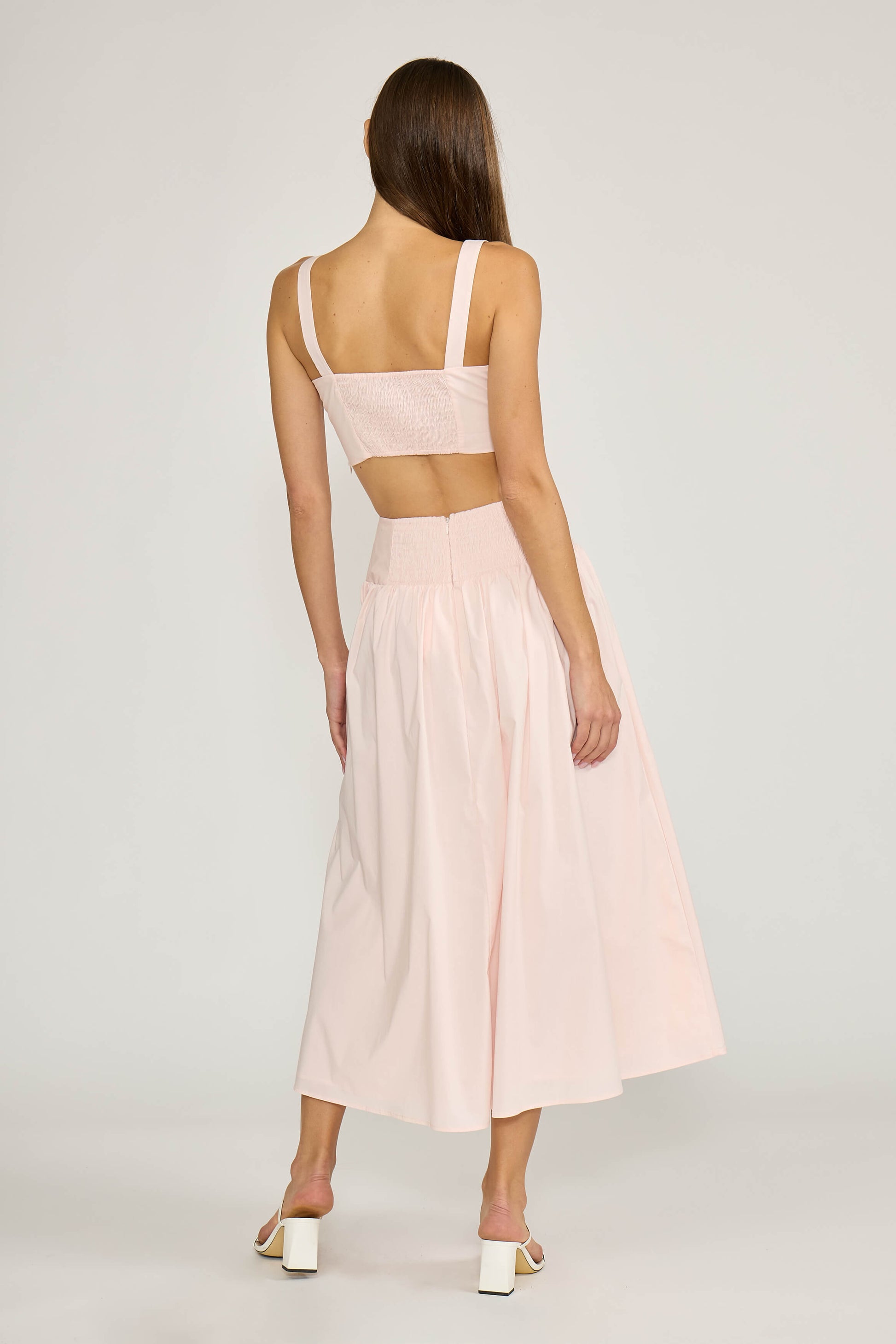 LUNA FLOWER CROP TOP AND SKIRT SET - SOFT PINK