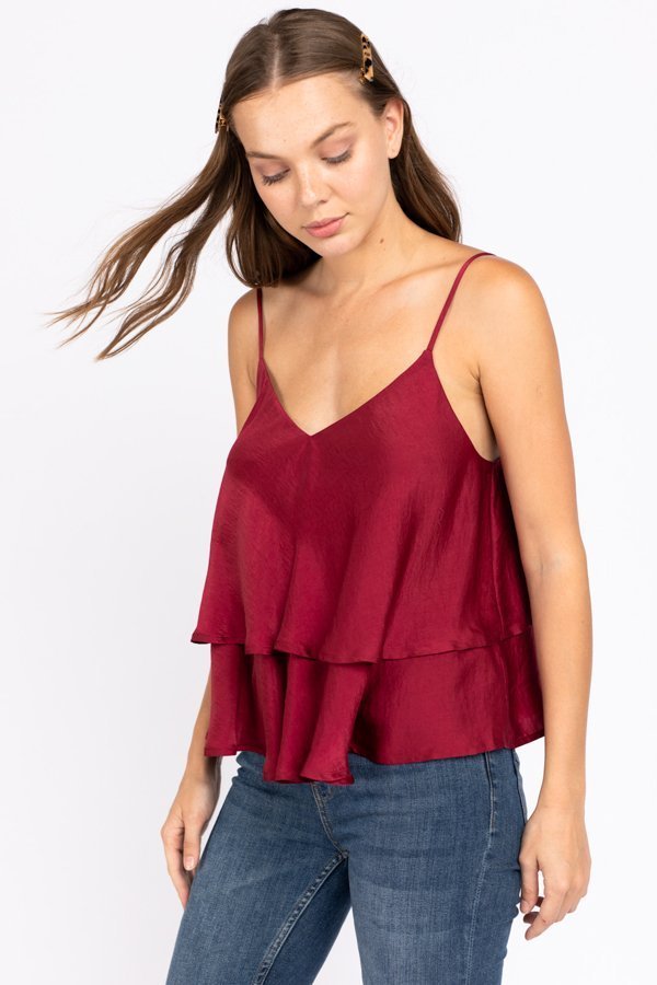 Satin top - Wine