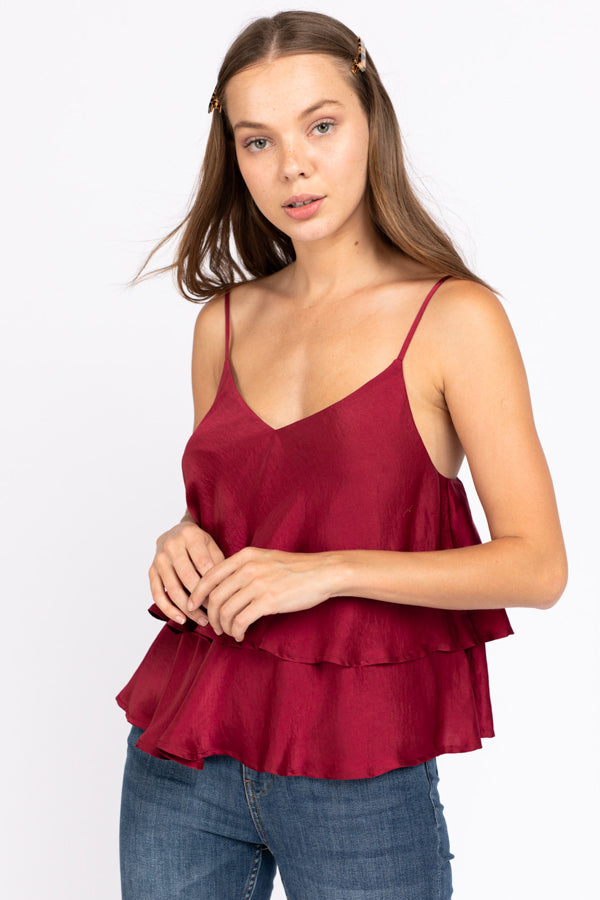 Satin top - Wine