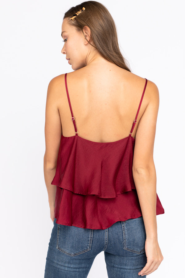 Satin top - Wine