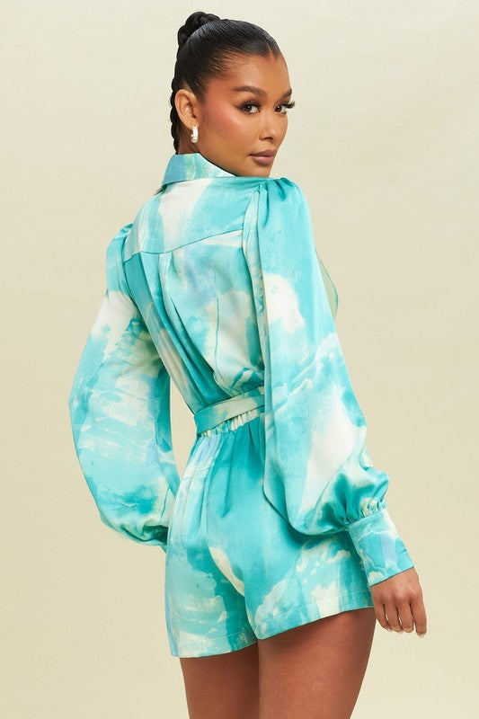 Celia Shirt Tie Romper