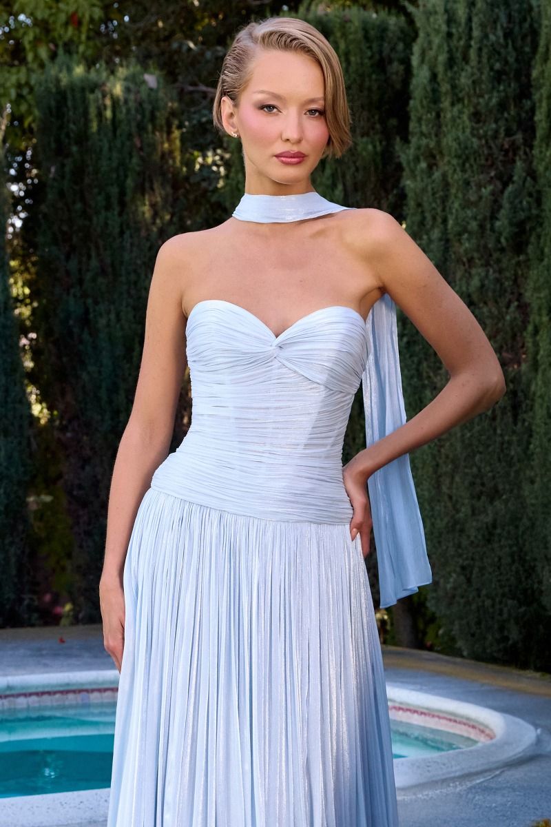 STRAPLESS MAXI DRESS - SKY BLUE
