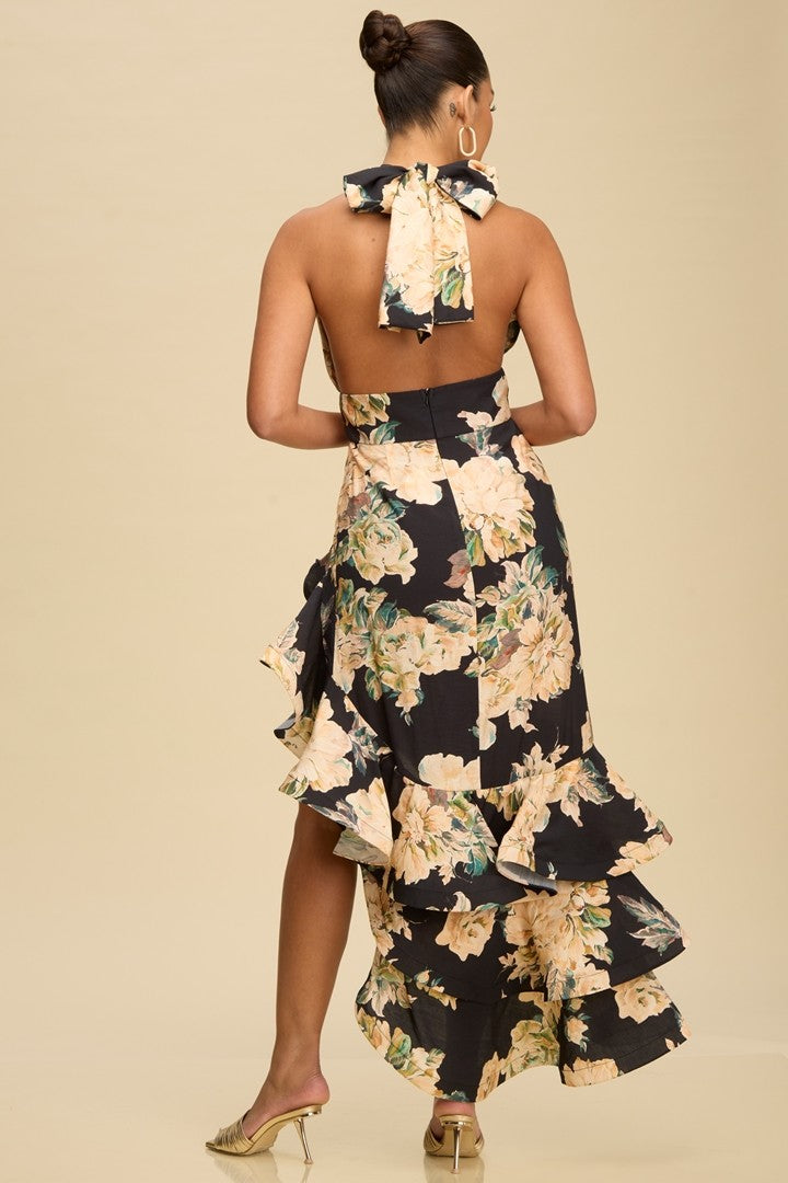 Halter Ruffle Tiered Dress
