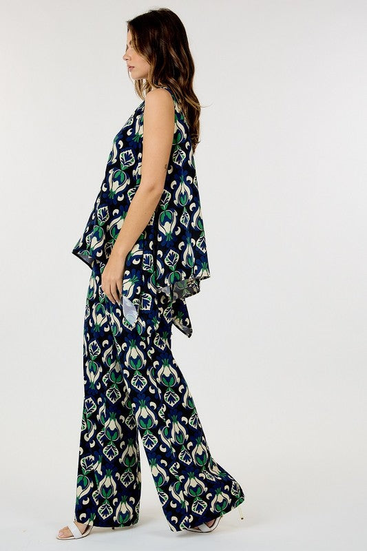 PATTERNED PRINT PANT AND TOP SET