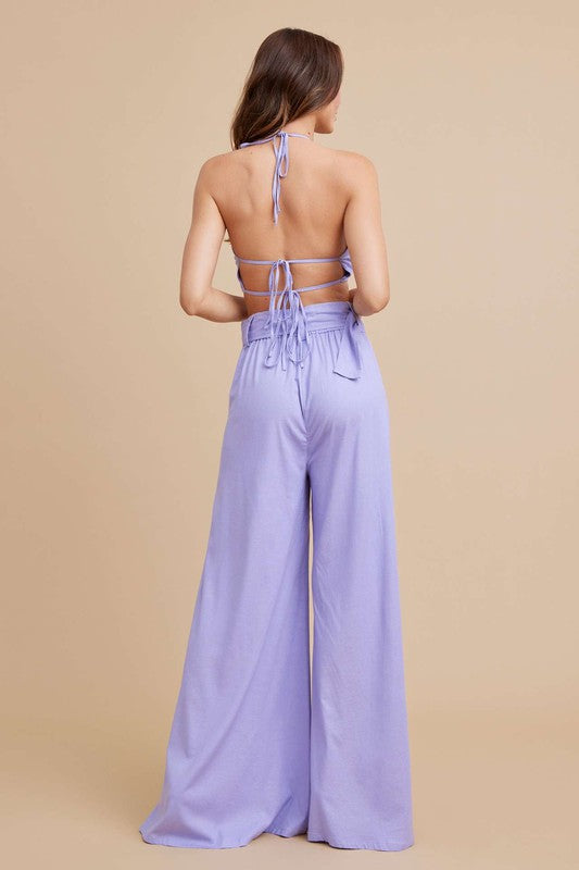 Linen Two Piece Set - Lilac