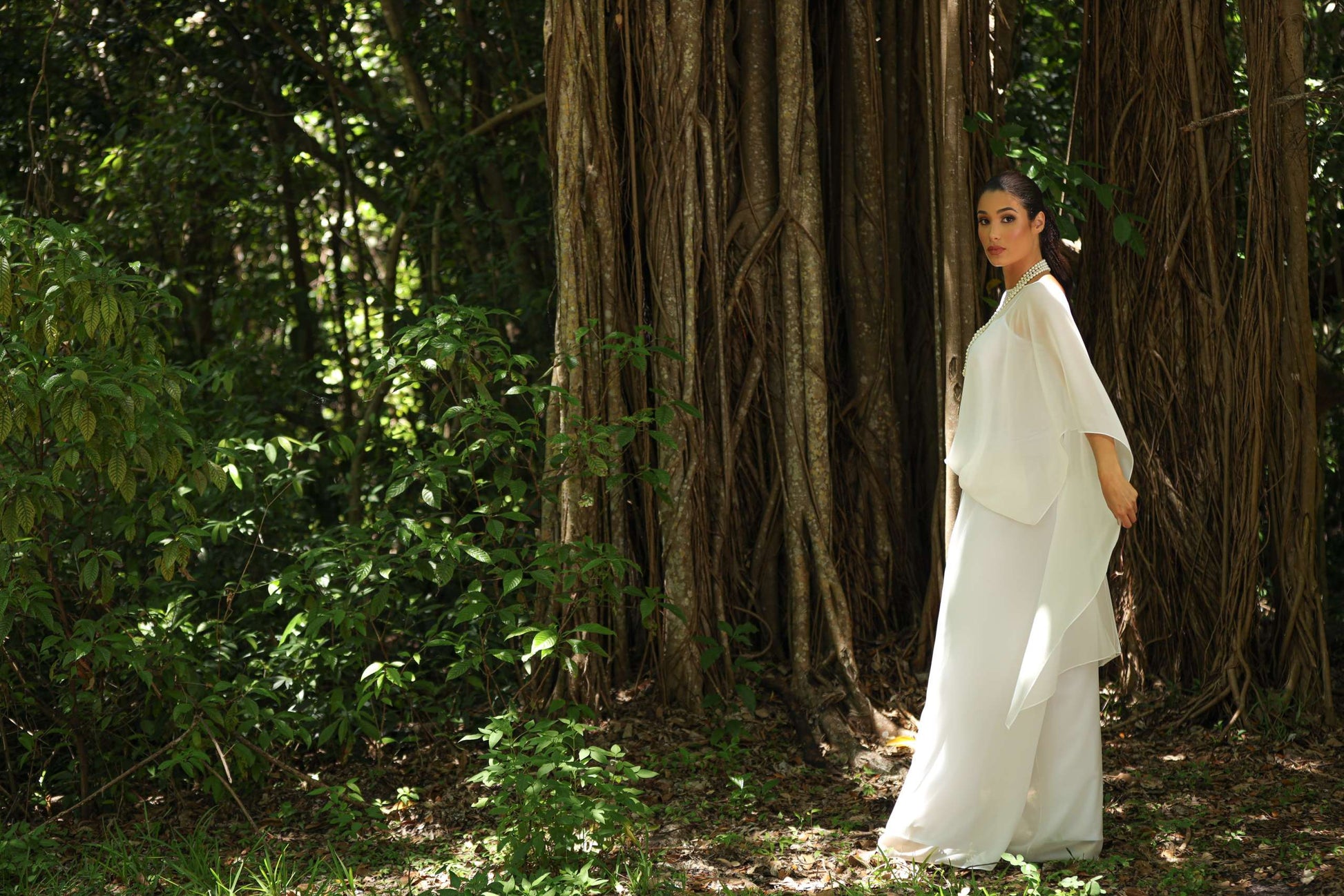 PANTALON PALAZZO DE CHIFFON NEGRO