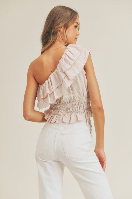 One Shoulder Ruffle Top