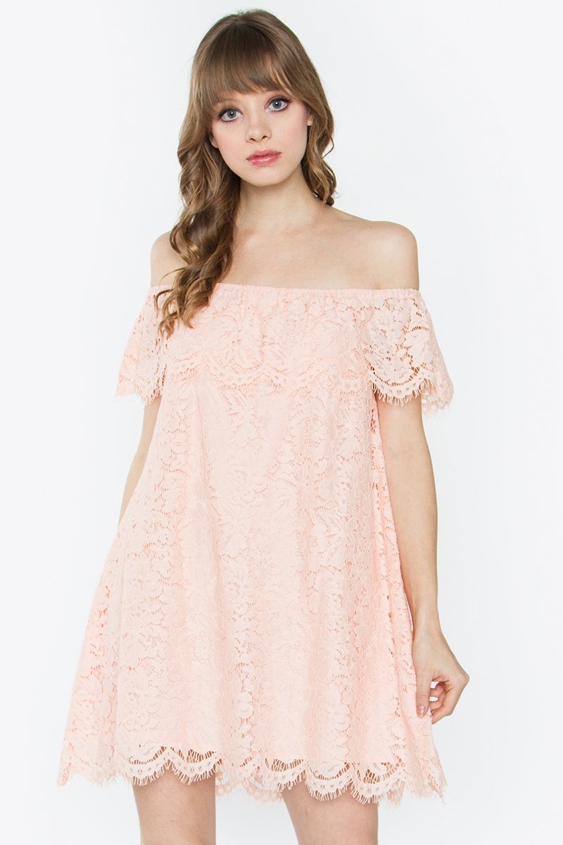 TRAJE DE ENCAJE OFF SHOULDER BLUSH