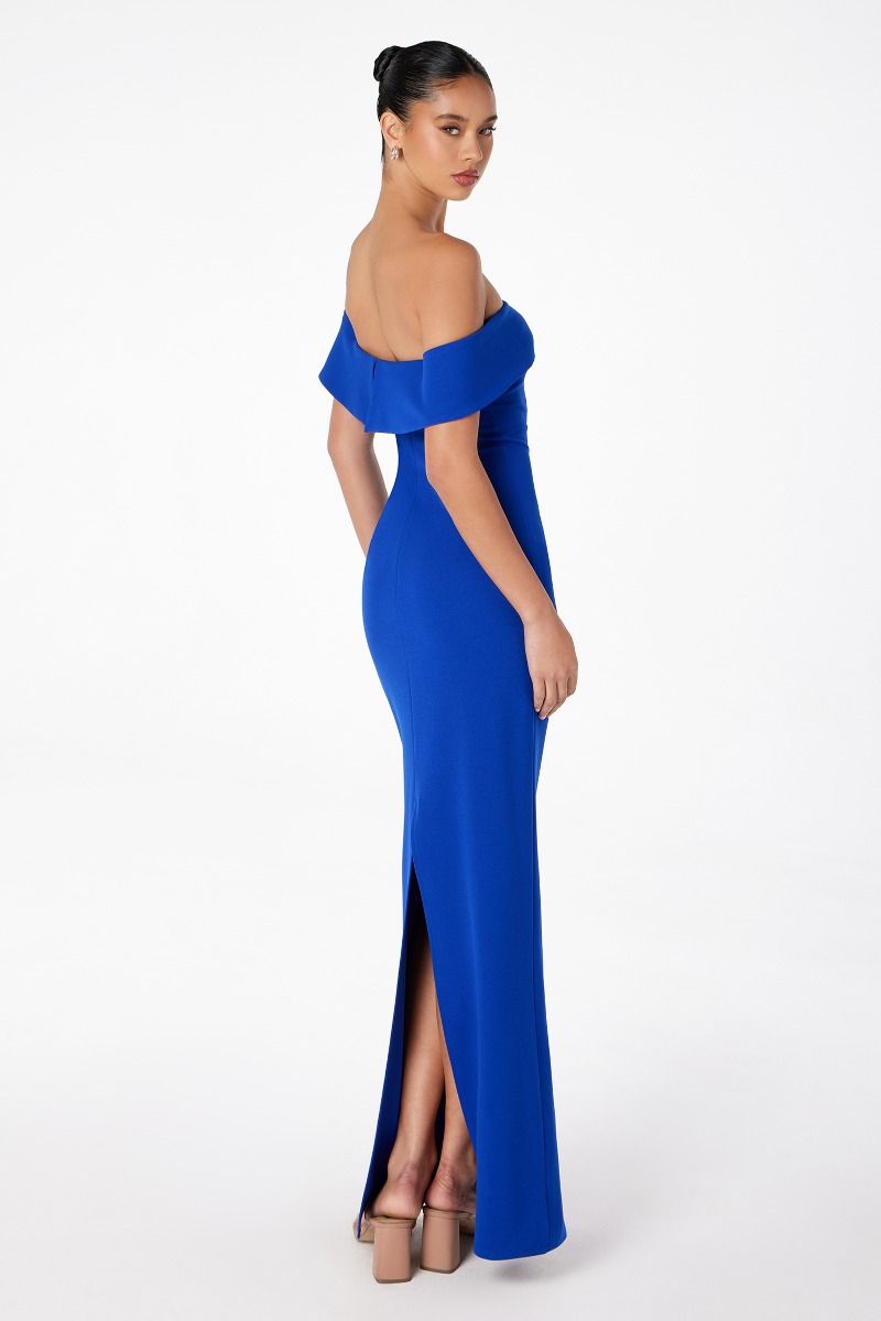 OFF SHOULDER MAXI DRESS - ROYAL BLUE
