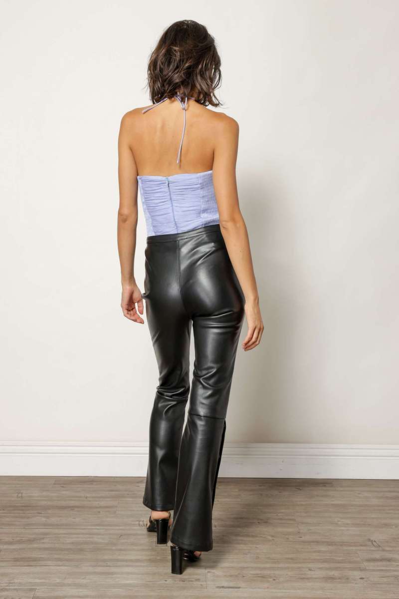 Audrey Ruched Halter Top - Periwinkle