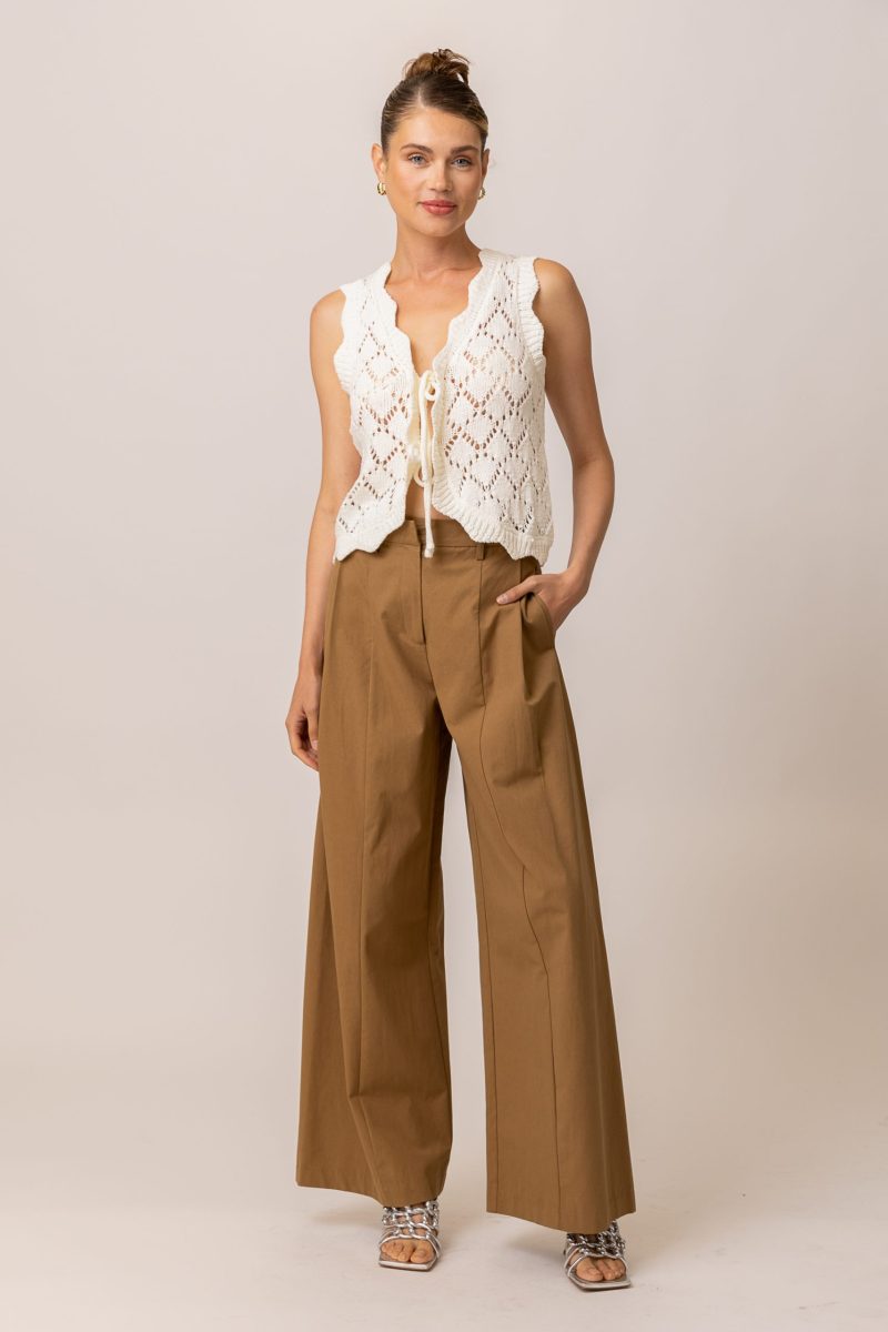 Aleza Tied Sweater Vest Ivory