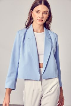 Cropped Blazer - Light Blue