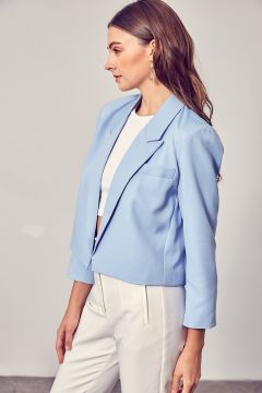 Cropped Blazer - Light Blue