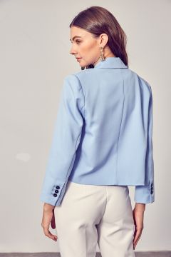 Cropped Blazer - Light Blue
